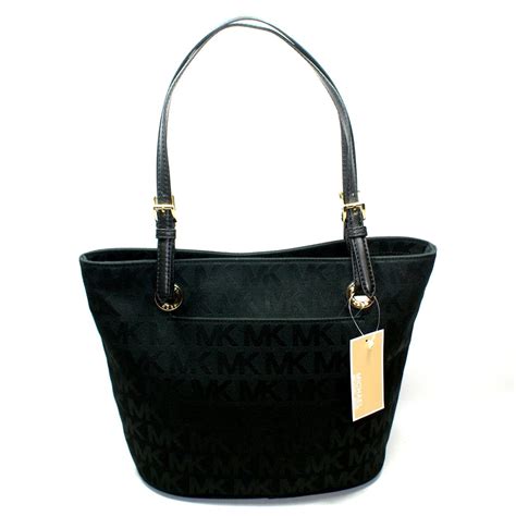 michael kors black signature purse|michael kors signature tote.